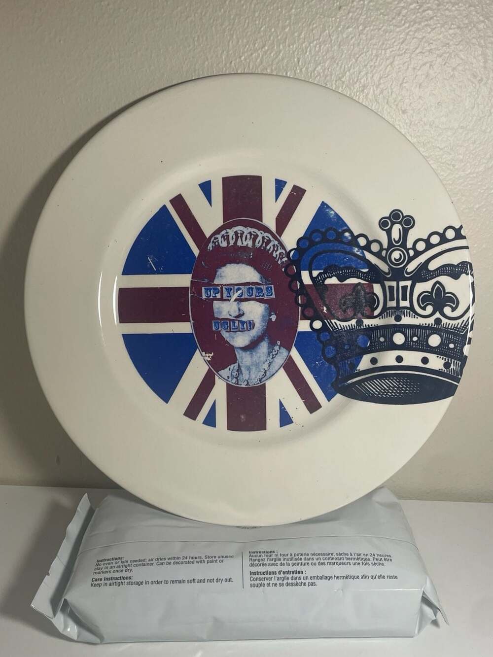 Royal Stafford Britannia Plate Union Jack Punk Queen Elizabeth